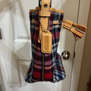 Coach plaid bucket bag